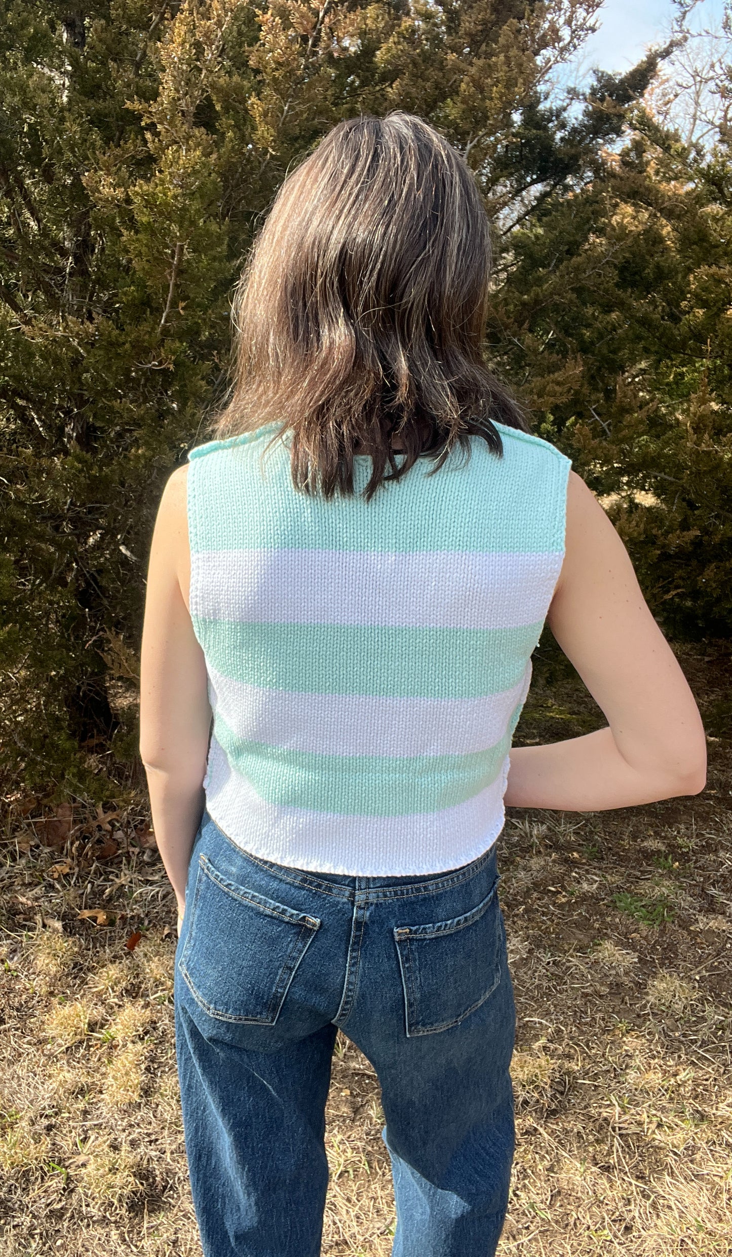mint stripes tank