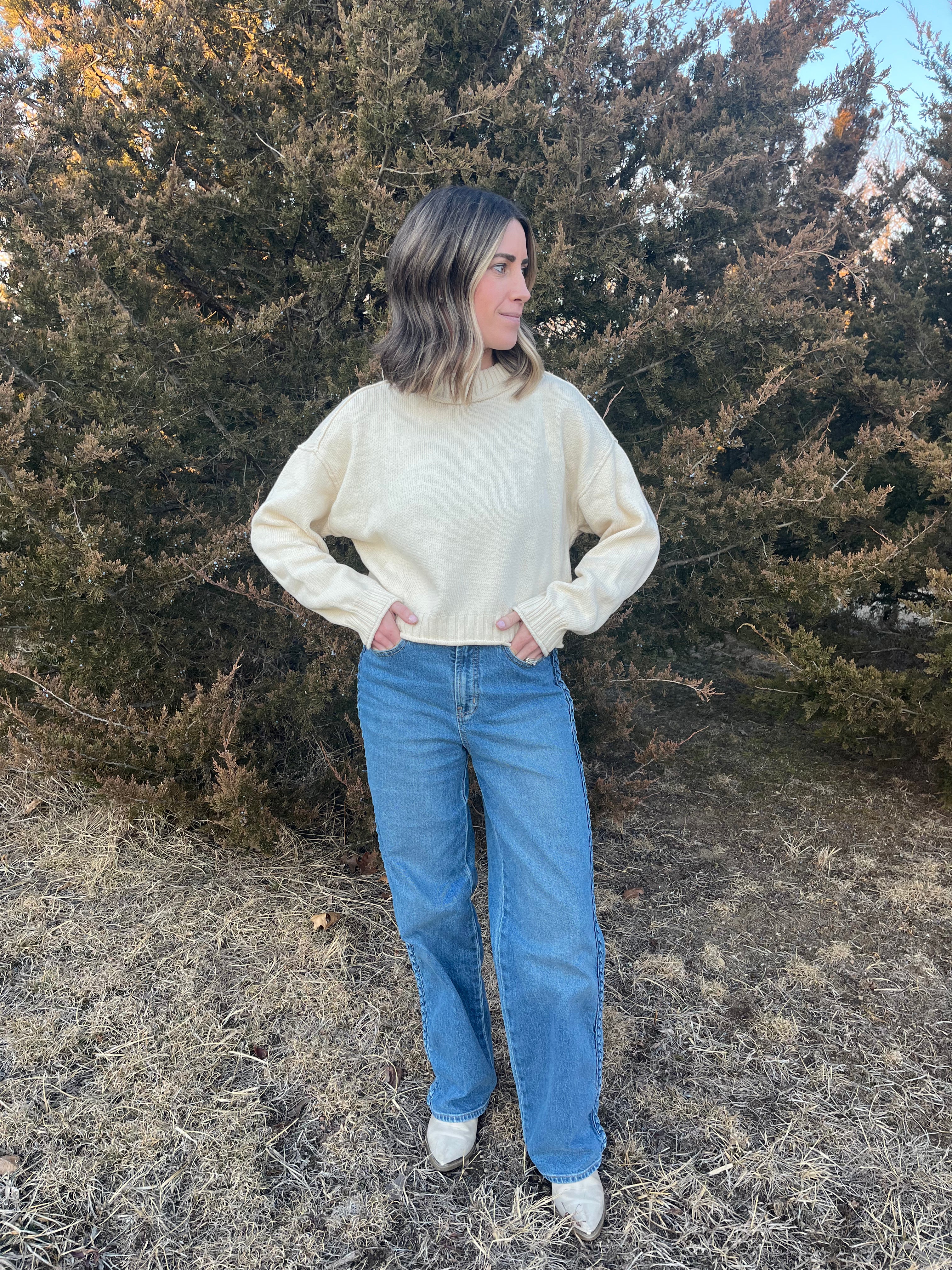 Cream cropped sweater