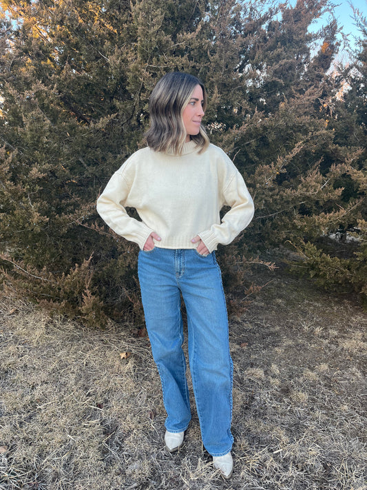 Cream cropped sweater