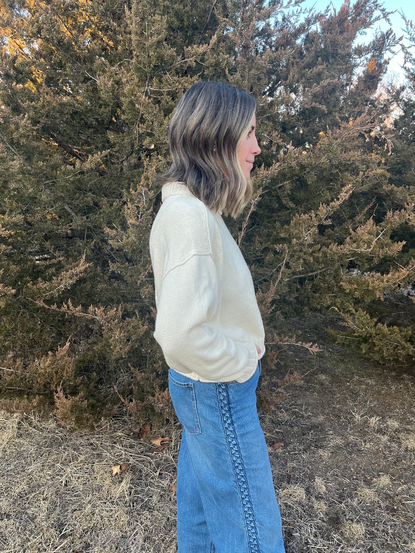 Cream cropped sweater