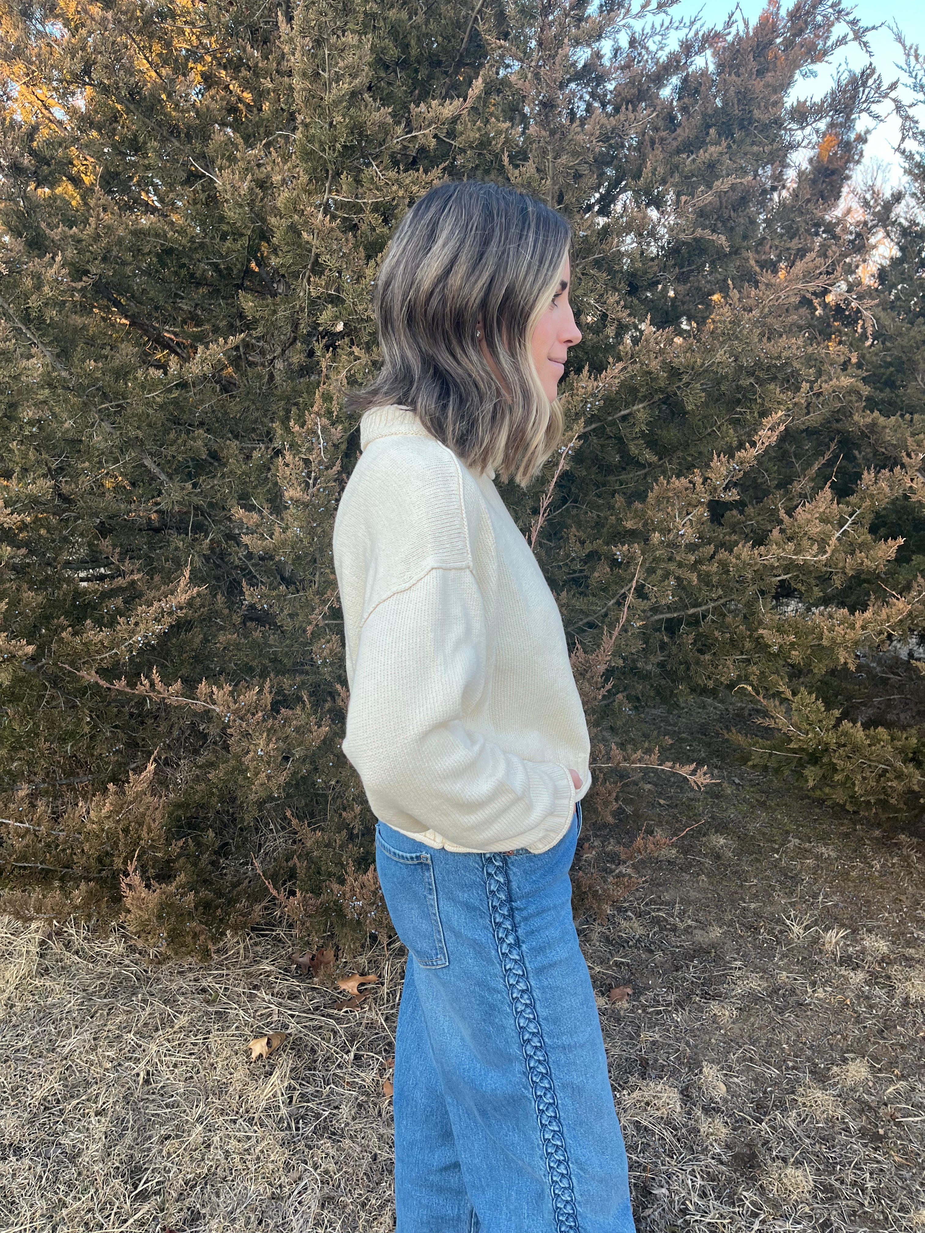 Cream cropped sweater