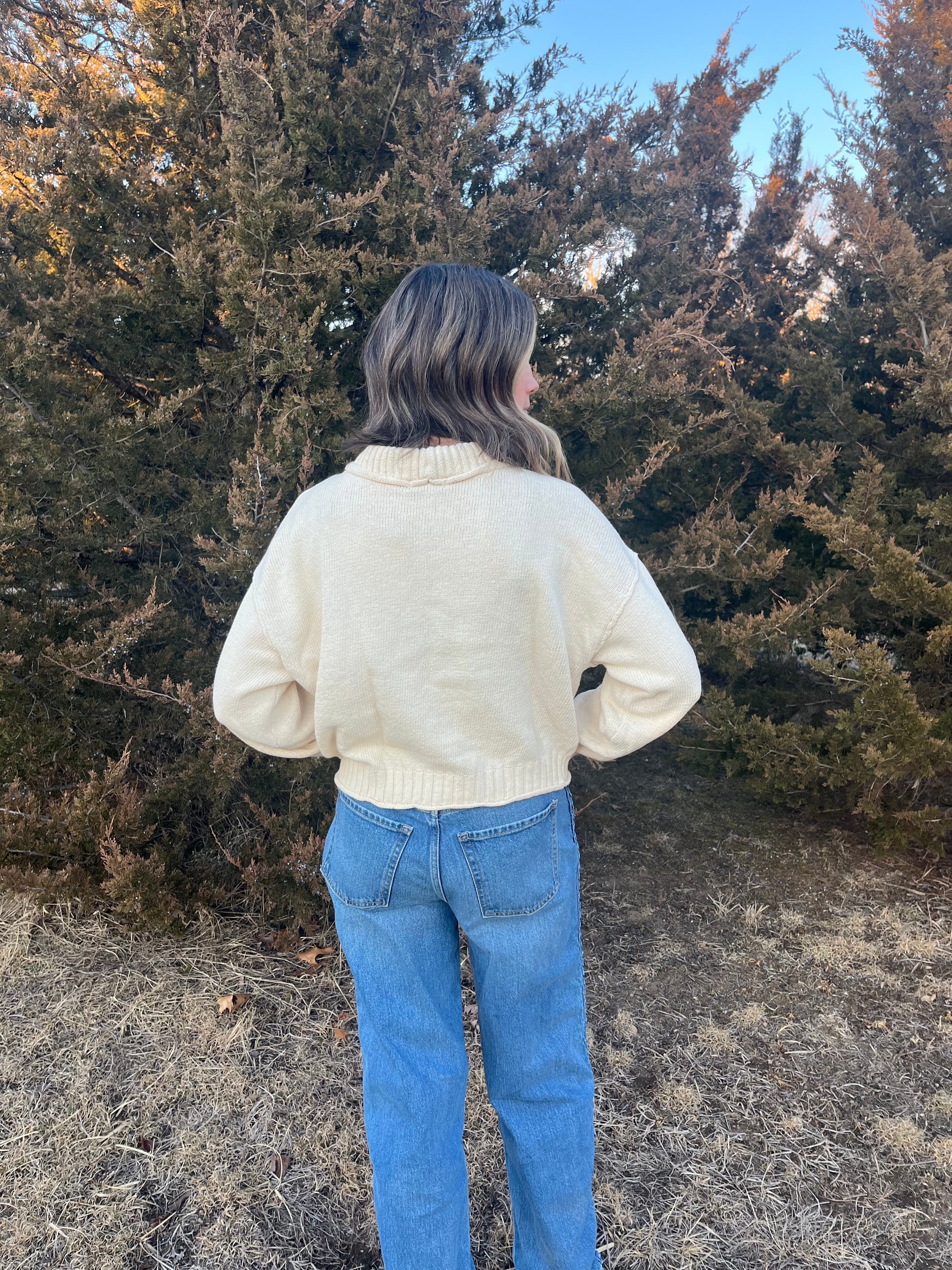 Cream cropped sweater