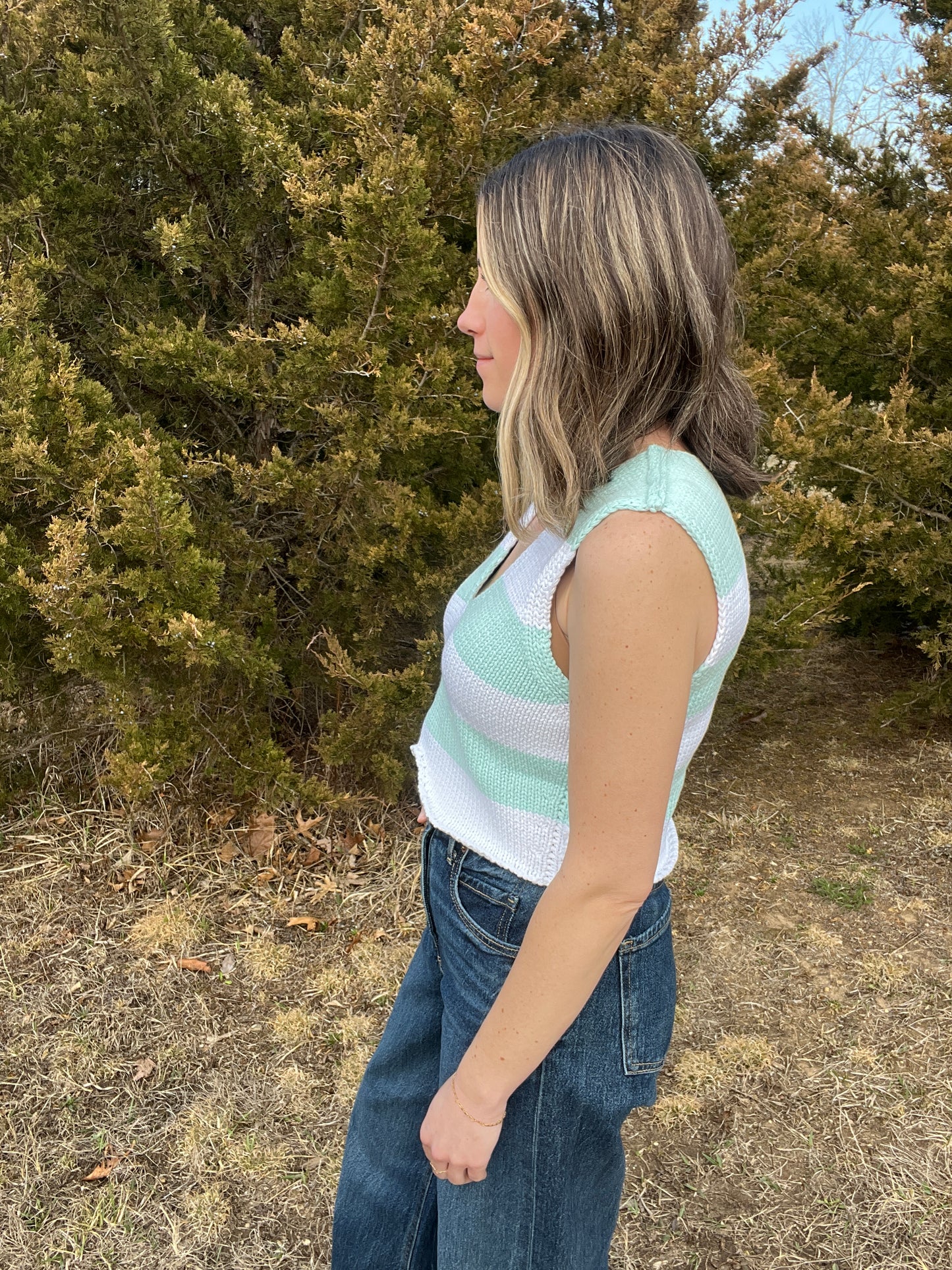 mint stripes tank