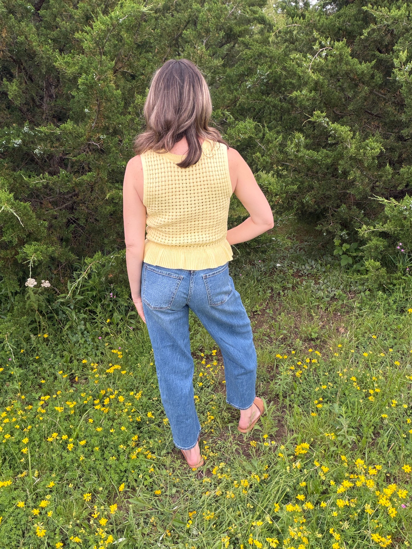 yellow peplum top