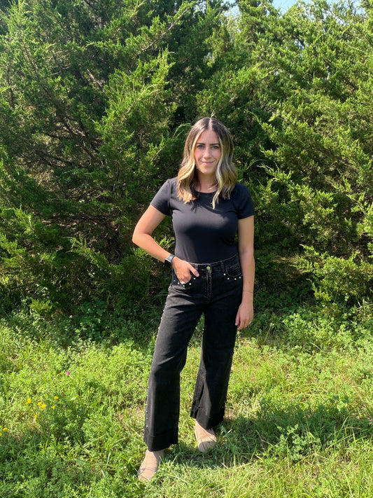 Black studded jean