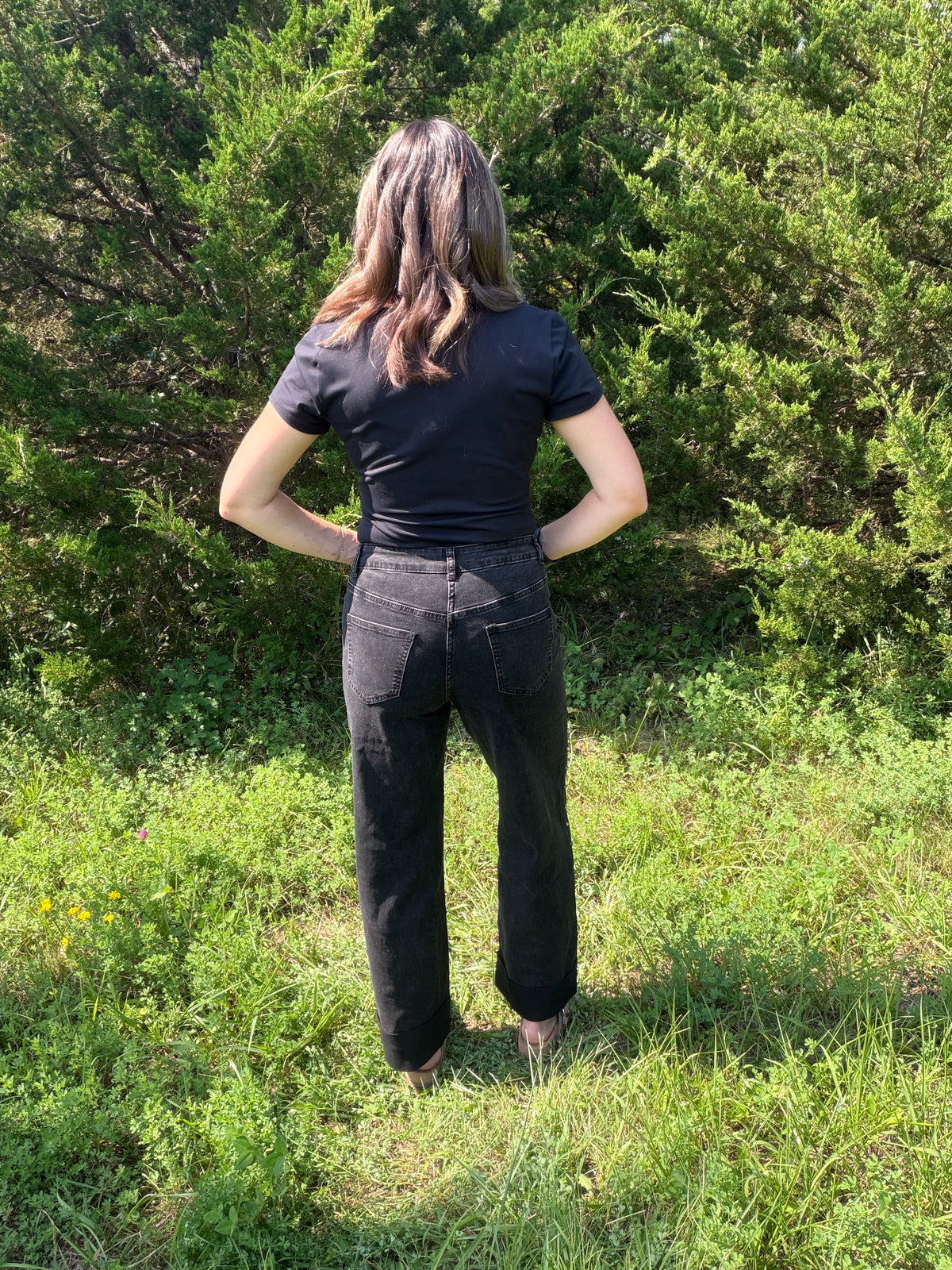 Black studded jean