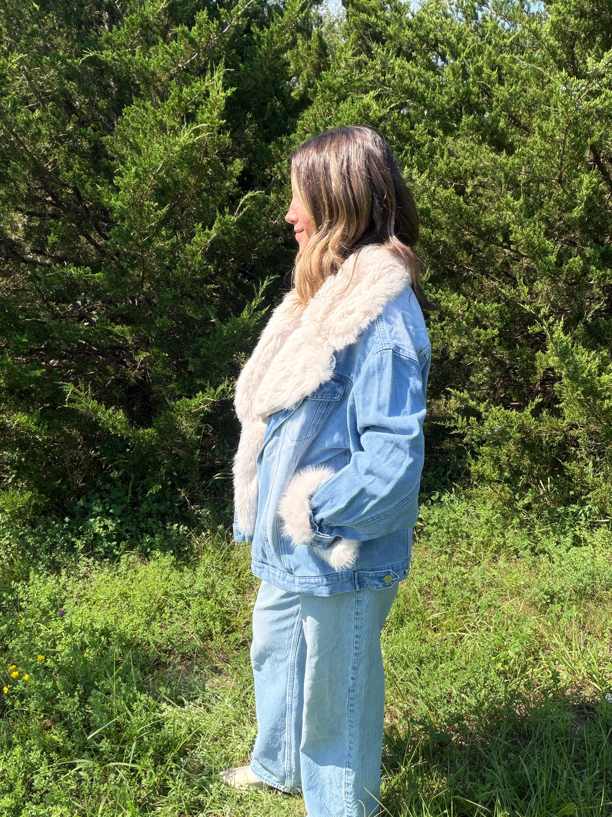 Fur Denim Jacket